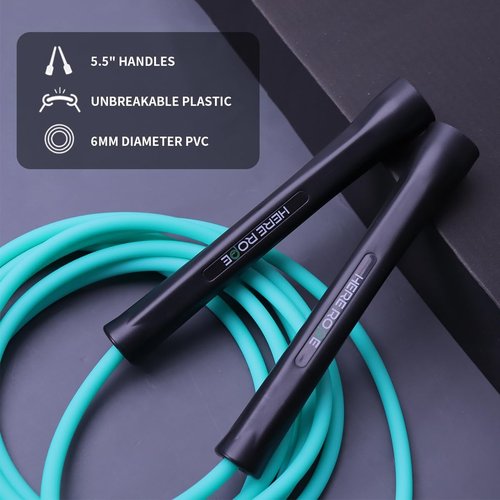 Hererope 6MM PVC Jump Rope - Adjustable Skipping Rope for Fitness, Speed, and Cardio Training