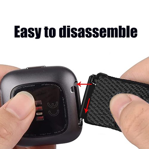 8 Pack Nylon Replacement Band Compatible with Fitbit Versa 2 / Lite / SE, Adjustable Stretchy Solo Loop Fabric Strap for Women Men