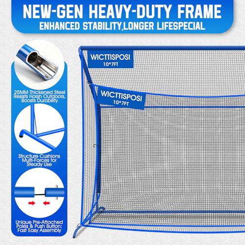 10ft x 7ft Golf Net with Extra Striking Net - Heavy Duty for Indoor & Outdoor Practice