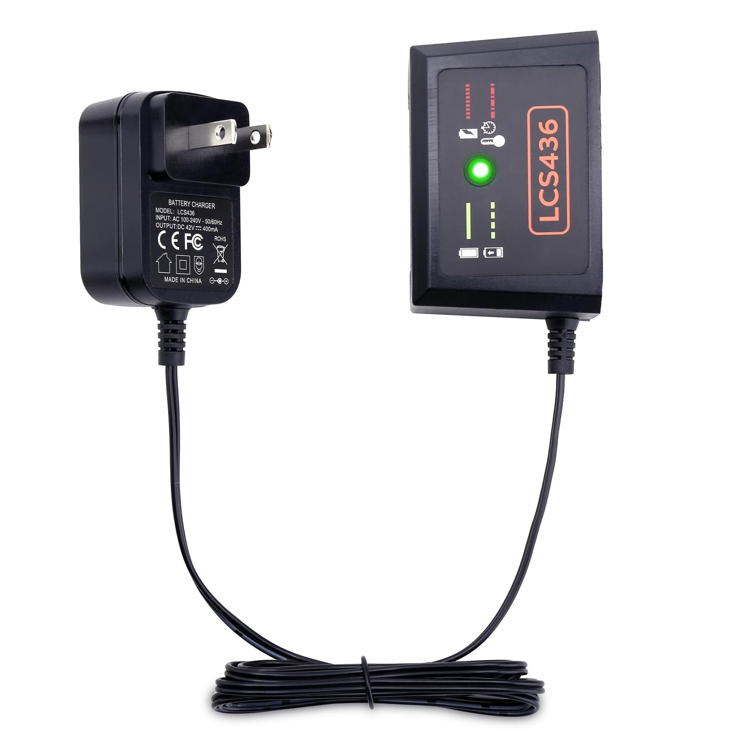 40 Volt Charger Compatible with Black & Decker 36V 40V MAX Battery LBXR36 LBXR2036 LBX1540 LBX2040 LBX2540, LCS436 Charger Compatible with Black and Decker 36V 40V Lithium Battery Charger LCS36 LCS40