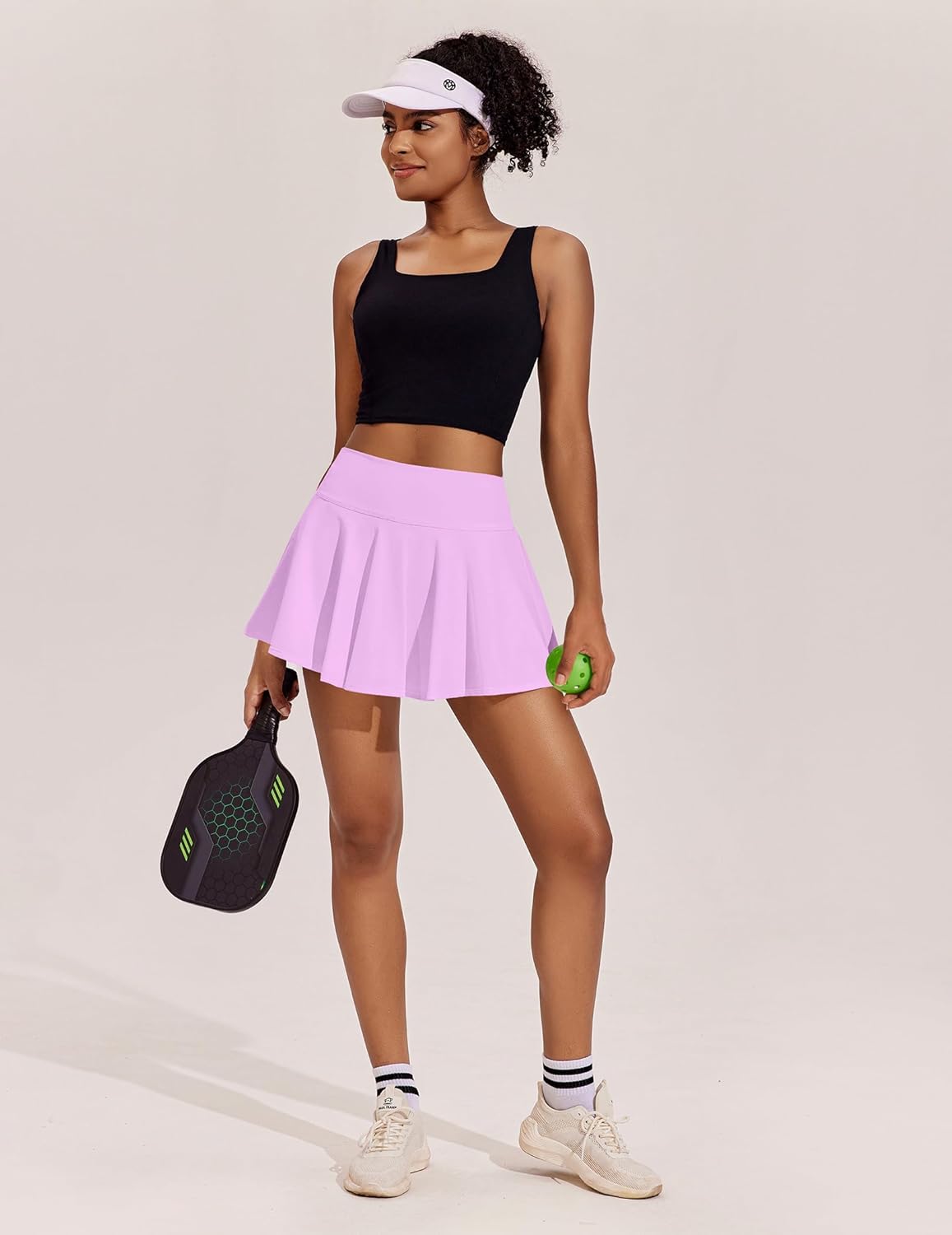 PINSPARK Women's Tennis Skirt - Pleated Athletic Skirt with Pockets | High Waisted Golf Skort for Workouts