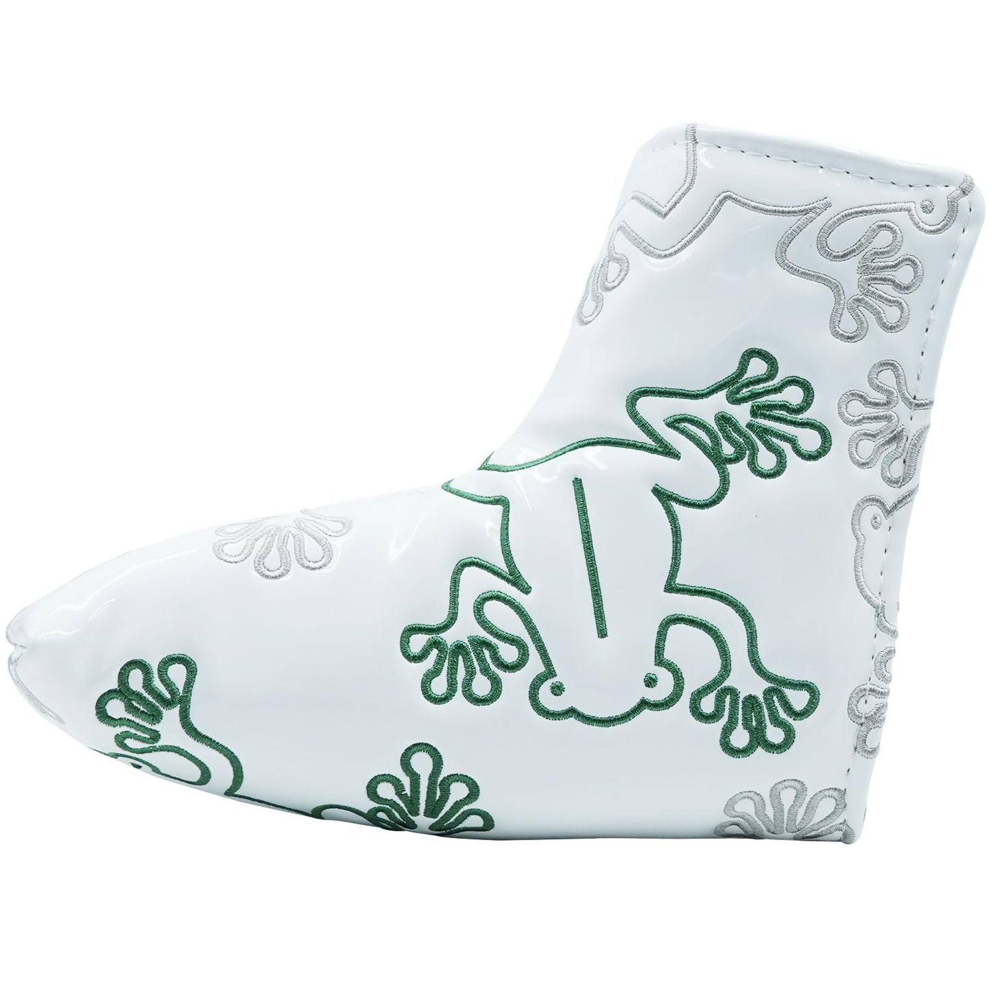 Gbourly Golf Club White Frog Blade Putter Cover Magnetic Closure PU Leather Headcover
