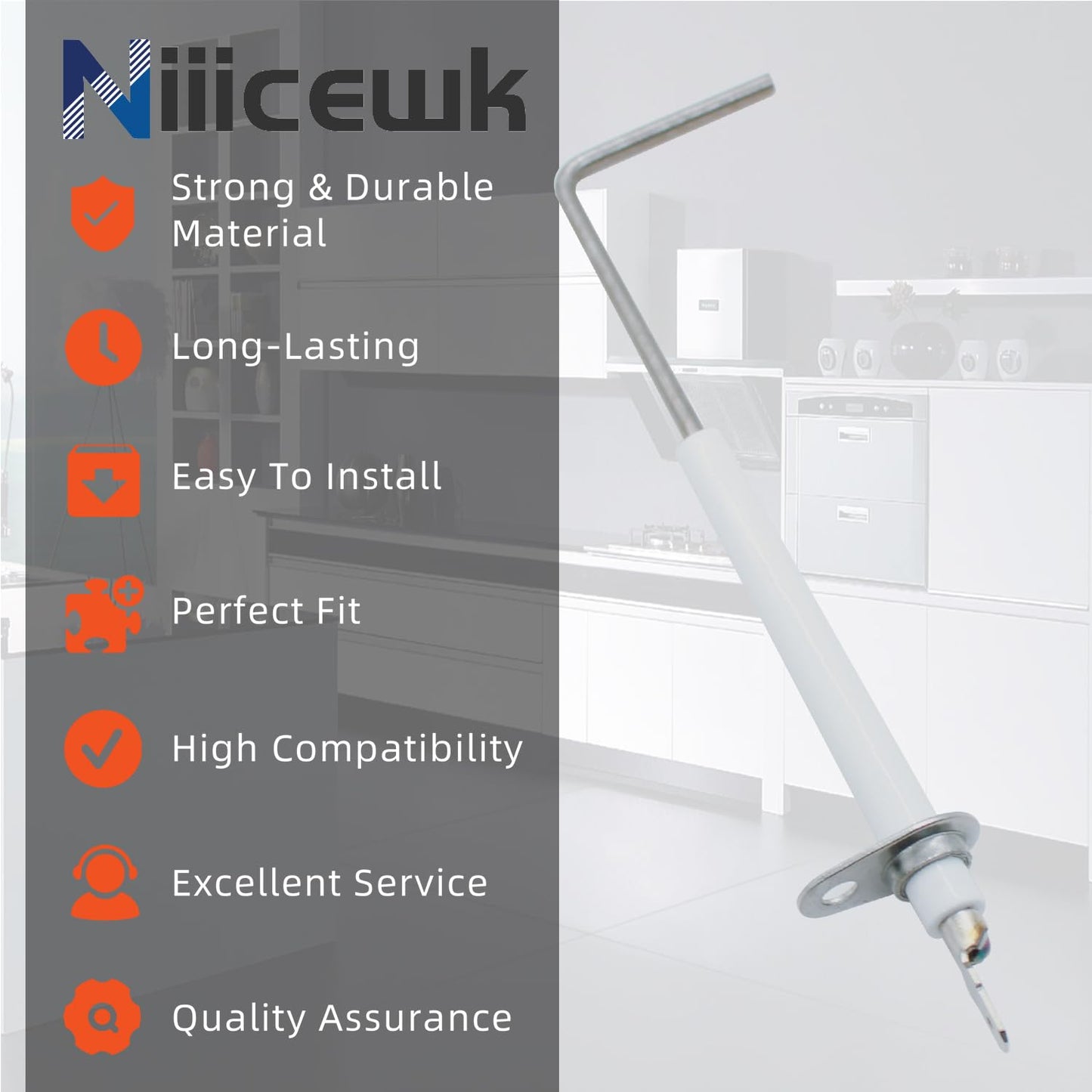 69w43 Flame Sensor Igniter Compatible with Lennox Armstrong Ducane Furnace,Replaces 69W4301, LB-74940B, LB74940B