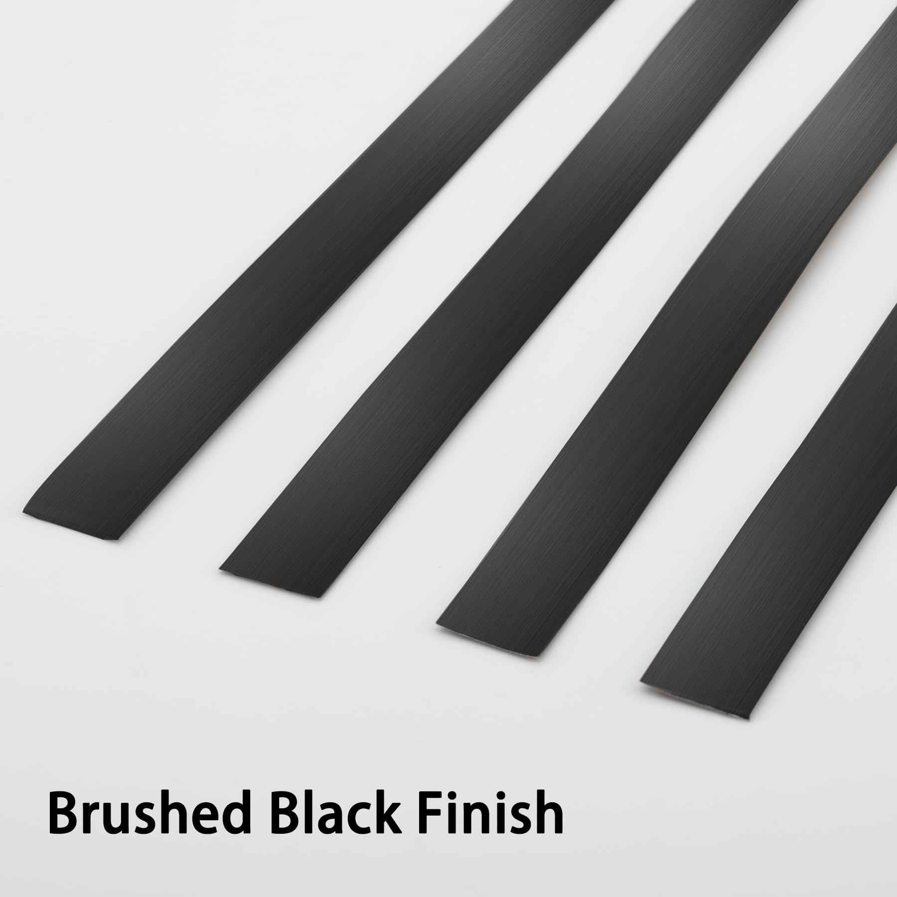 Gaahing Brushed Metal Trim, Peel and Stick Stainless Steel Wall Molding for Fireplace, Mirror Frame, Furniture and Home Decoration, 16.4 ft x 1.6 in