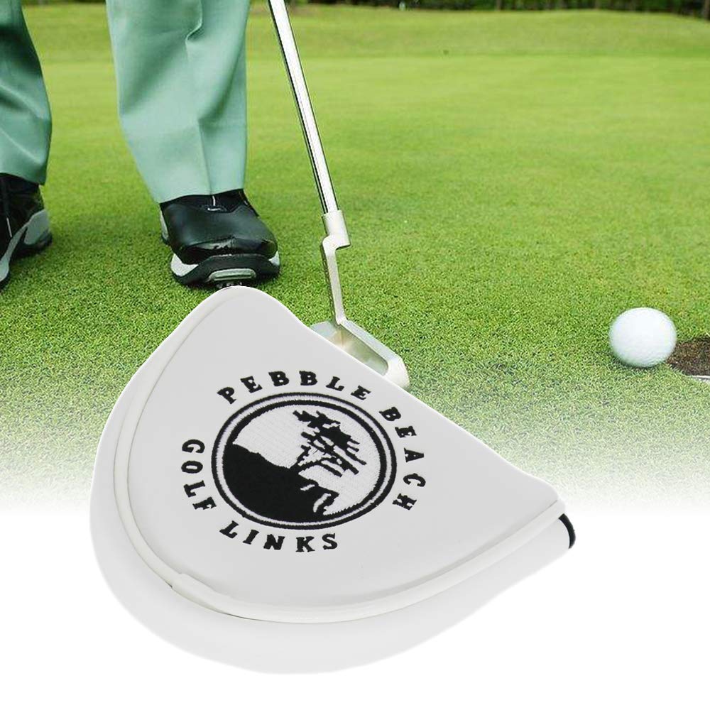 Seacloud 1pcs Golf Cover Mallet Headcover Pebble Beach White with Magnetic Closure for Putter Club Head Cover