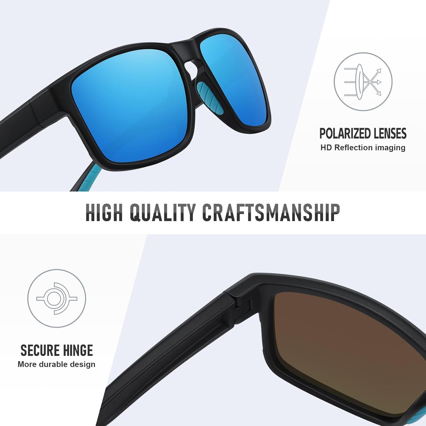 Skiennix Sports Polarized Sunglasses - UV Protection & Unbreakable Design | Ideal for Driving, Running, Fishing, Hiking