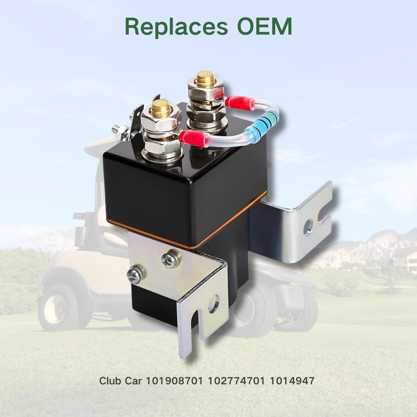 Alfametrix 48V Golf Cart Solenoid,Club Car Solenoid 4 Terminal Solenoid Coil for Club Car 1995-up DS & Precedent 2000-up Electric Golf Cart with Resistor Replace OEM# 101908701 102774701