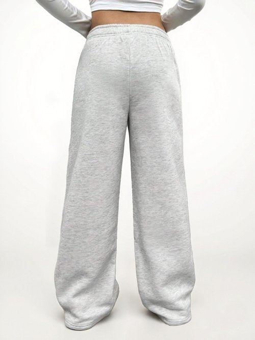 Ltvoo Girls Straight Wide Leg Track Pants Elastic Waist Casual Baggy Athletic Pants Loose Jogger Sweatpants for 8-12 Years (12 Years) Off-White