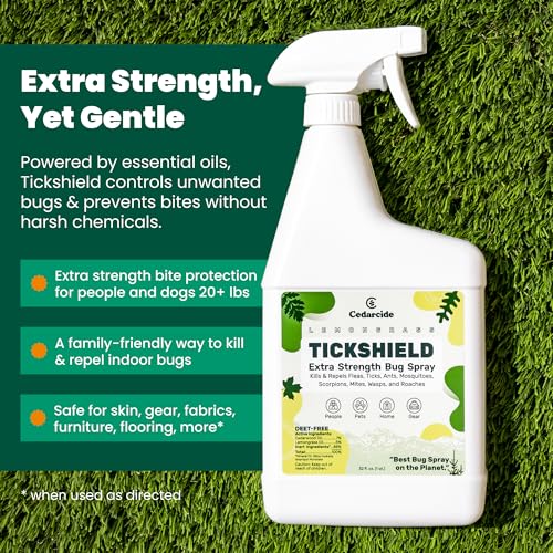 Cedarcide Tickshield Extra Strength Bug Spray for People & Gear 16 Fl Oz
