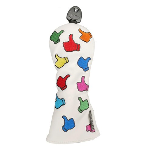 Synthetic Pu Leather Golf Hybrid Club Headcover Colorful Thumb up Pattern Rescue Head Cover UT Protector