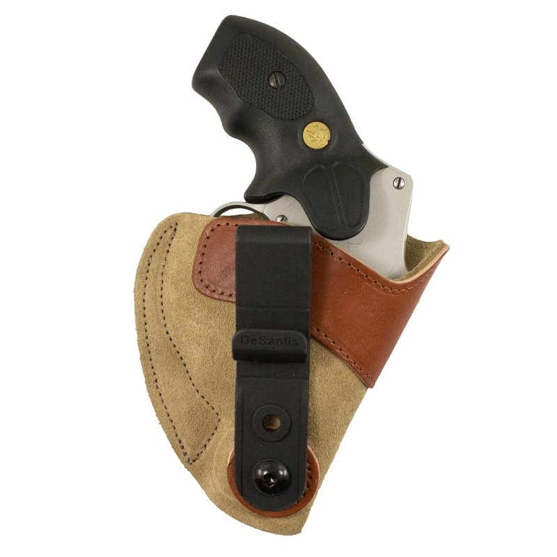 DeSantis Sof-Tuck IWB Holster- Concealed Carry Gun Holster, Compact, Fits S&W J Frames 2"-2 1/4", Taurus 85/85CH 2", Kimber K6s 2", Charter Arms Undercover 2", Ruger LCR 2", LCRx- Right Hand Draw, Tan