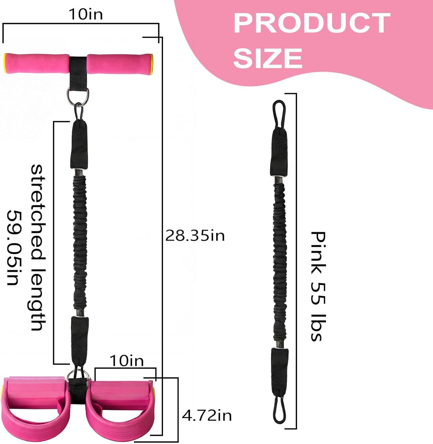 Upgraded Pedal Resistance Band - Durable Exercise Tool with Anti-Slip Footrest for Core & Arms