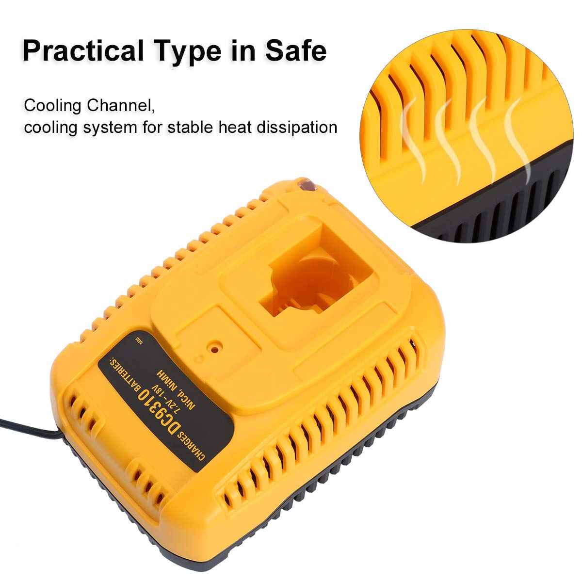 DC9310 18V Fast Charger Replacement for Dewalt 7.2V-18V XRP NiCad/NiMh Battery DW9116 DC9096 DC9098 DC9099 DW9098 DW9099 DW9096 DW9072 DW9061