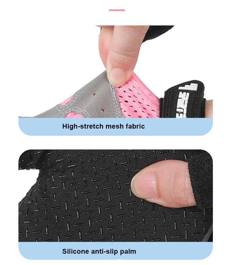 Breathable Workout Gloves for Women - Weight Lifting, Pink, Medium