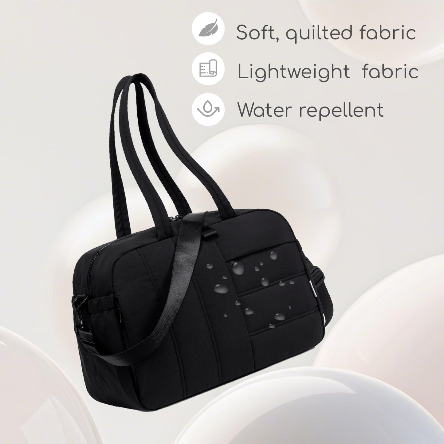 CAMTOP Gym Bag for Women with Yoga Mat Holder, Small Duffle Bag 16 Inches Personal Item Travel Bag with Muiti-Pockets Lightweight Carry on Water Resistant, Black