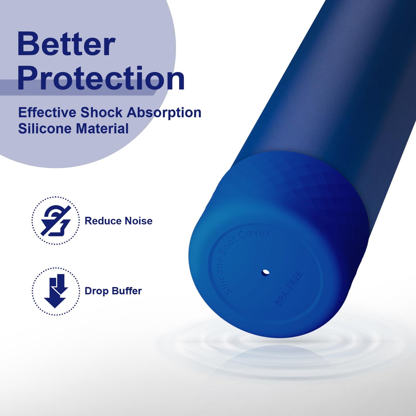 Alwenid 2PCS Silicone Water Bottle Boot for Owala 24 Oz, Anti-Slip Protective Sleeve Bottom Bumper Protector for FreeSip, Twist, and Flip Stainless Steel Water Bottles (Royal Blue)