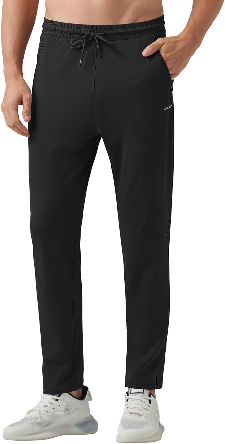 Willit Men's Athletic Joggers - Comfortable Workout Sweatpants with Zipper Pockets | Perfect for Running and Gym