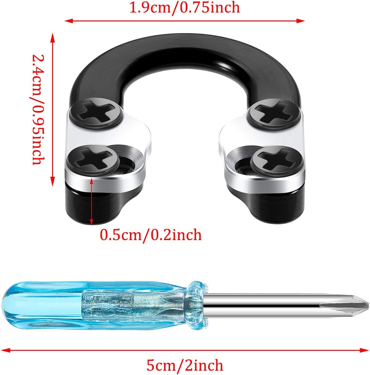 Sumind Archery D Loop - Metal U Nock D Ring Buckle Release with Screwdrivers | 2 Sets for Hunting