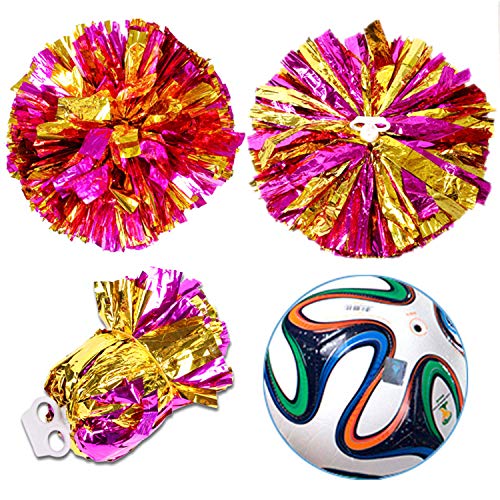 Cheerleader Pom Poms - 4 Pack Blue White Plastic Cheerleading