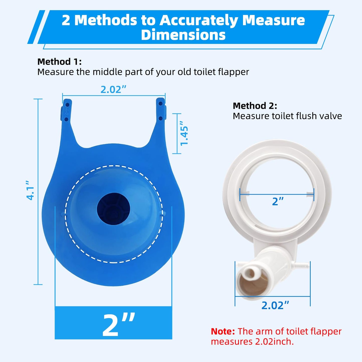 Universal 2-Inch Toilet Flappers Replacement Compatible with Gerber Toto Kohler American Standard, Heavy Duty Rubber Toilet Flapper with Stainless Steel Chain, Water Conserve, Easy Install