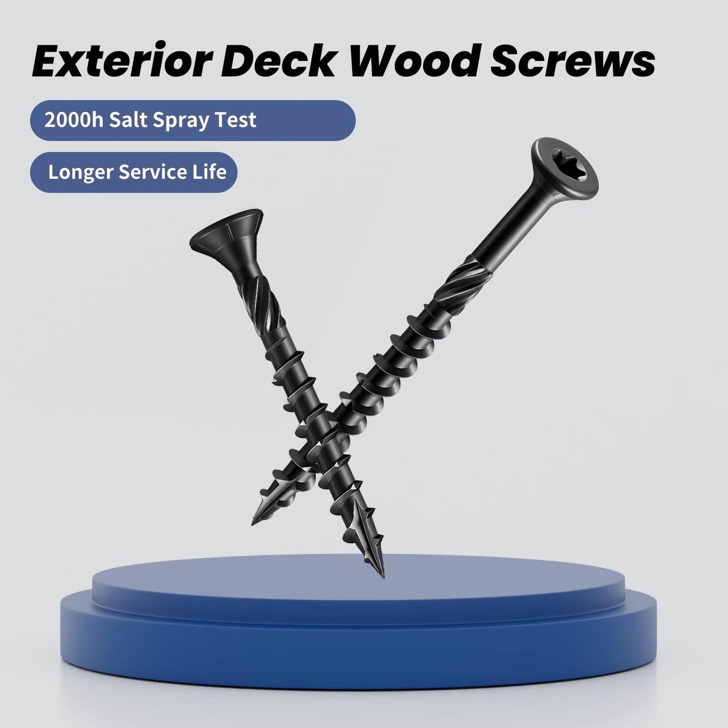 BNUOK #8 Deck Screws 1 Inch Exterior Decking Wood Screws Heavy-Duty Outdoor Torx Drive Head,Black Rust Resistant Epoxy Coated for Timber,Fence,T25 Star Bit (1Ib,199Pcs)