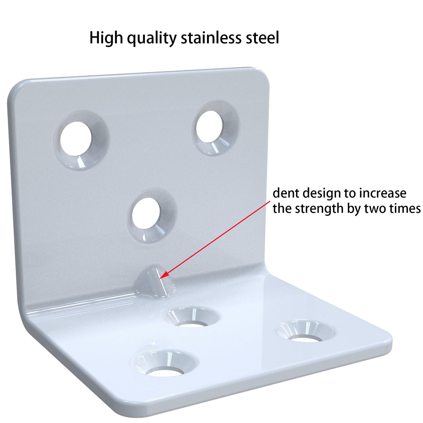 White Stainless Steel Corner Bracket,Joint Right Angle Bracket,L Shape Heavy Duty Metal Corner Brace Hardware Brackets Supporter for Wood Aufuga (16, 1.5x1.2x1.2inch)