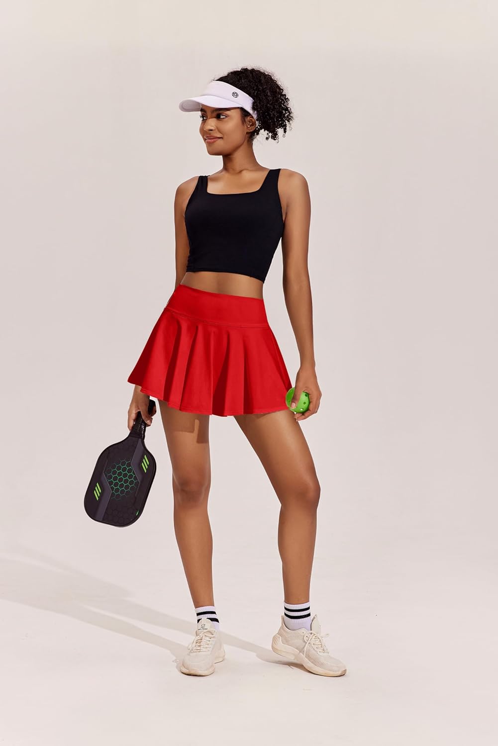 PINSPARK Women's Tennis Skirt - Pleated Athletic Skort with Pockets | High Waisted for Golf & Pickleball
