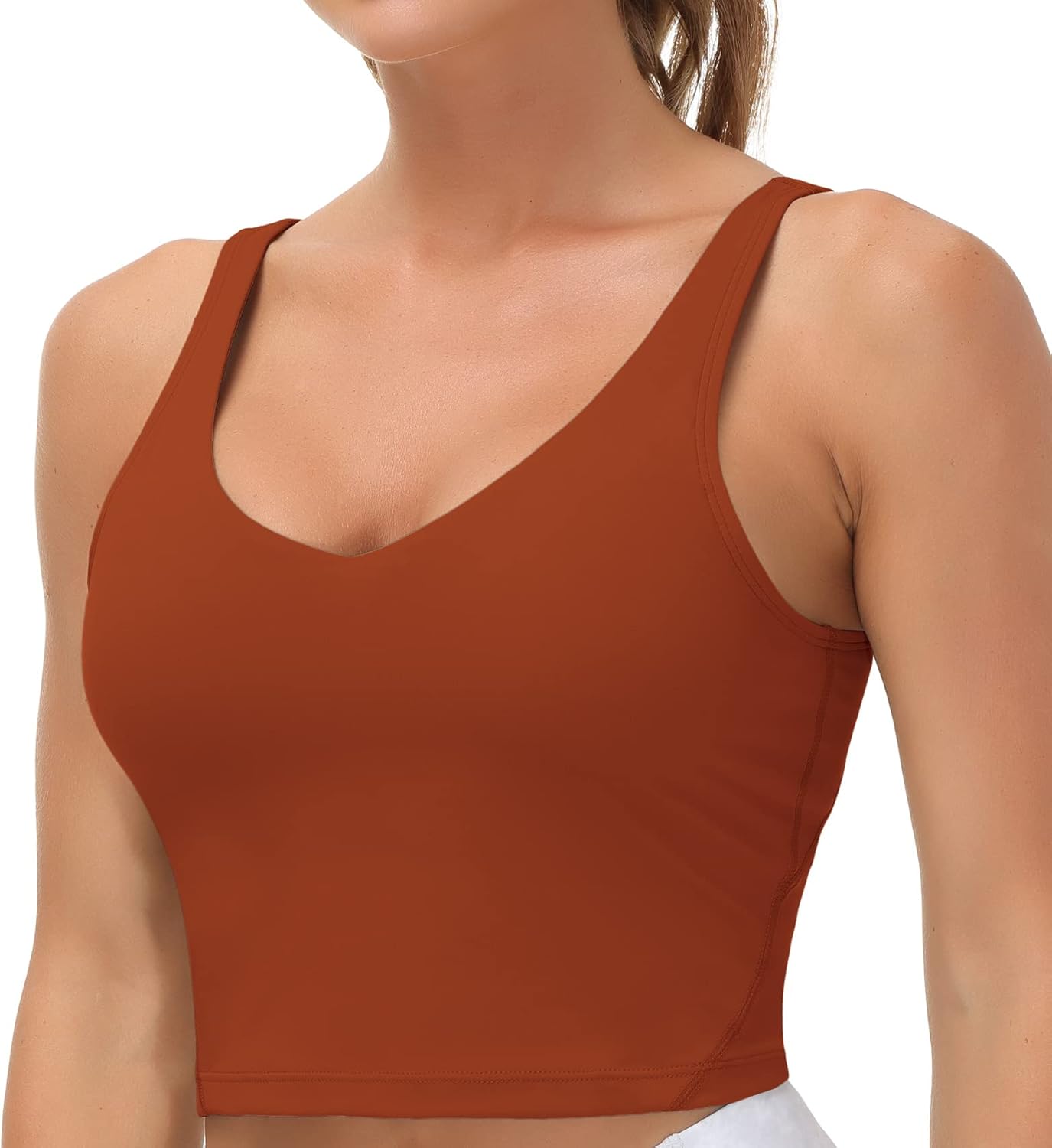 The Gym People Women's Longline Sports Bra - Wirefree & Padded for Medium Support