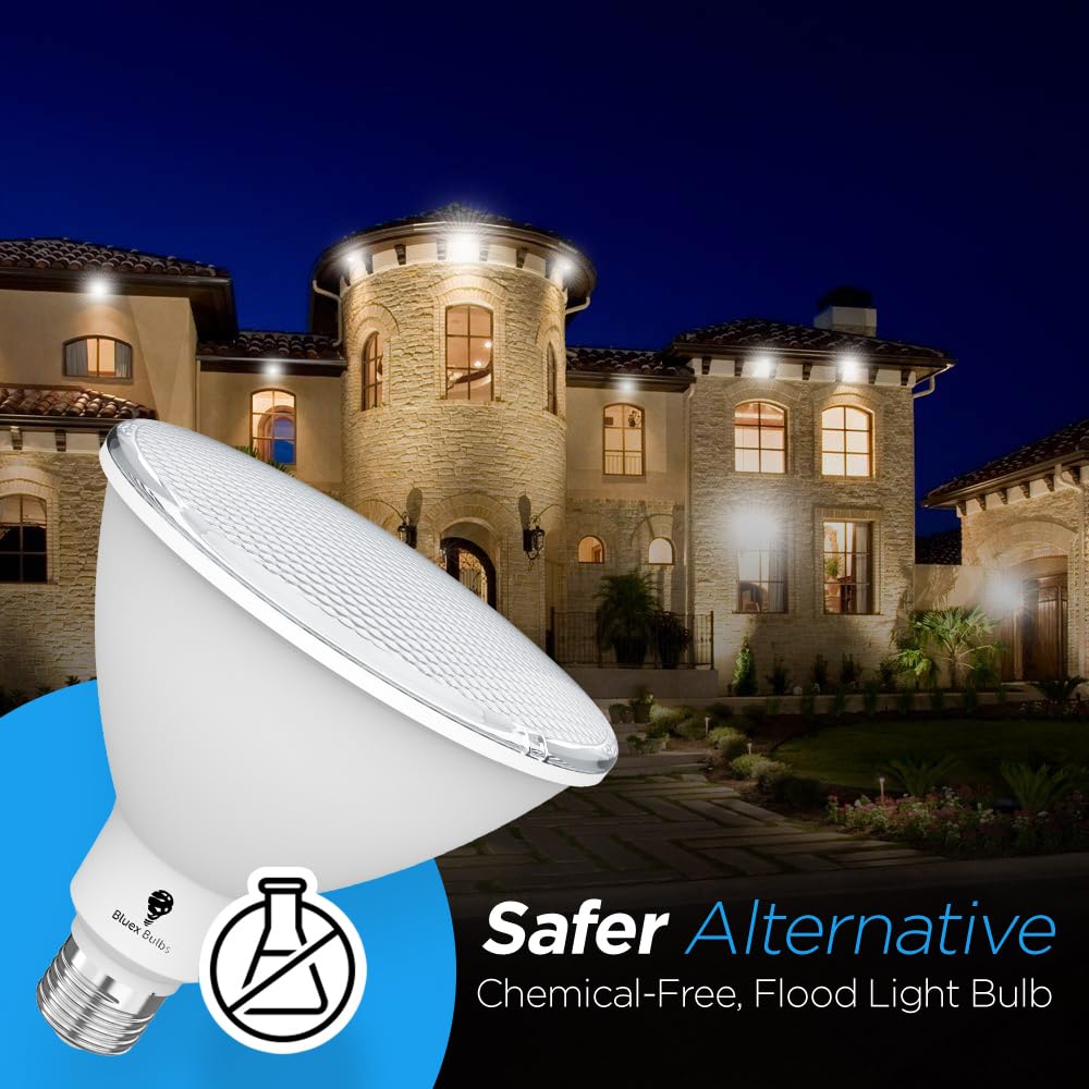 2 Pack High Power Outdoor PAR38 20W 250 Watt Equivalent 2800 Lumens Dimmable LED Flood Light Bulb Super Bright Waterproof E26 5000K Daylight Spotlight Bulbs for Security Backyard Garage Night Chaser