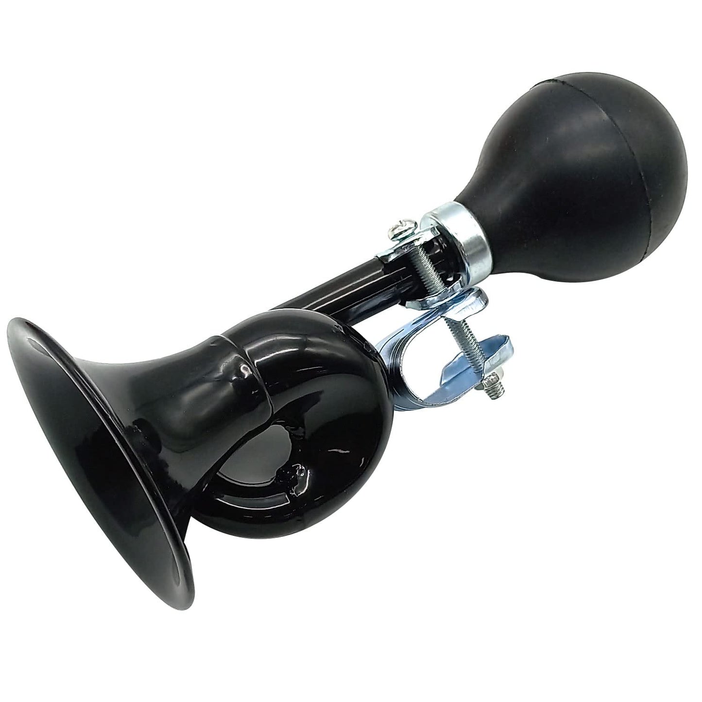 Bugle Horn, Bike Metal Air Horn, Bicycle Bells with Rubber Squeeze, Bike Accessory, Vehicles, Golf Carts, Retro Bike Horns for Kids Bikes 7.3 Inches, Black