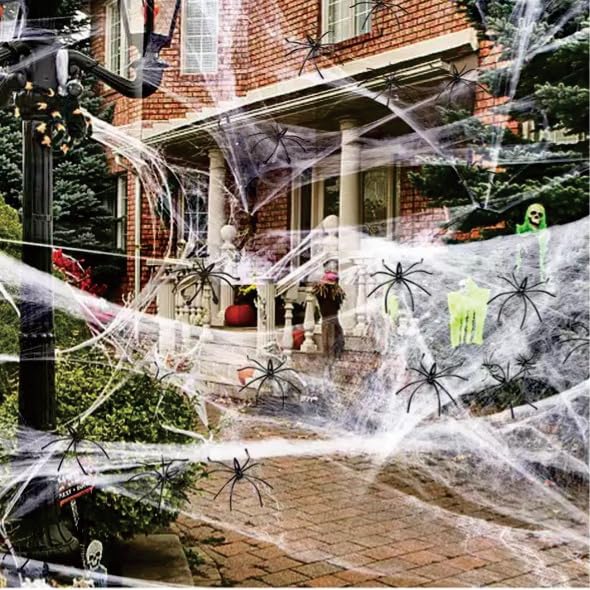 Halloween Spider Web Decoration - 100G Spider Silk + 30 Spiders