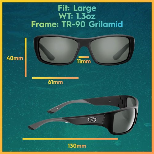 Flying Fisherman Triton Polarized Sunglasses with 100% UVA & UVB Protection for Fishing, Biking, Golf, Hiking, Beach, Driving