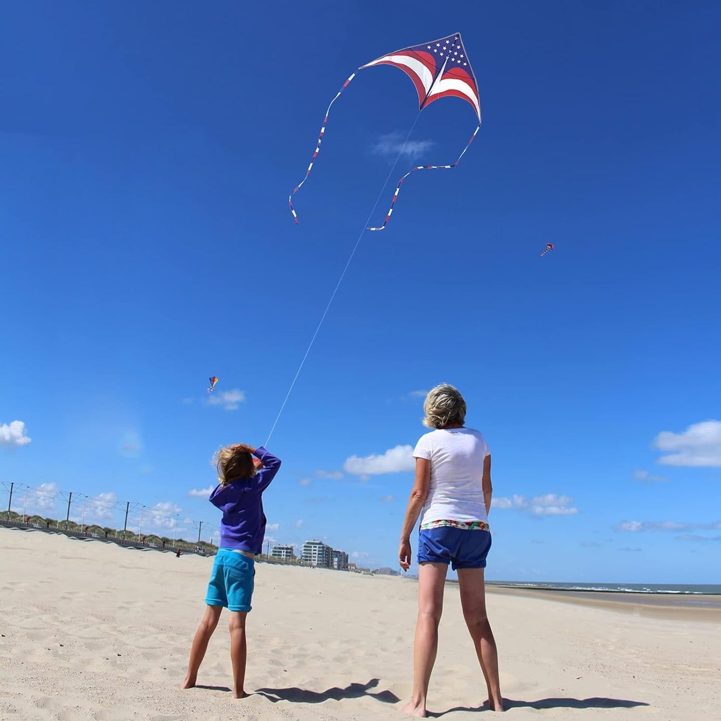 Mint's Colorful Life 60'' Delta Kite - Easy Flying Kite with 7.1in Reel Winder | Perfect for Kids & Adults