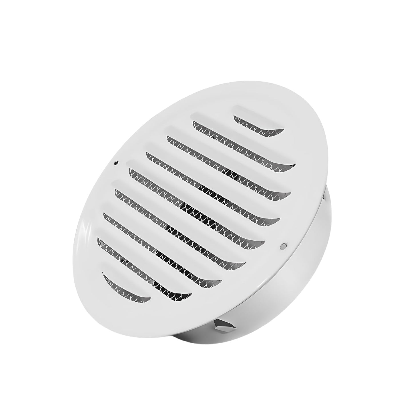 4" Round Soffit Vents White Stainless Steel Soffit Vents Wall/Ceiling Vent Cover with Mesh Screen for Bathroom, Dryer, & Attic（1 Pack)