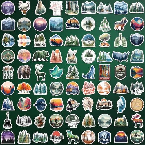 102 Pcs Forest Stickers - Adventure Aesthetic Outdoor Decor - New Forest