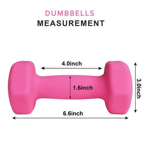 Balelinko Home Gym Equipment Workouts Strength Training Weight Loss Pilates Weights Yoga Sets Free Weights for Women, Men, Seniors and Youth, 5LB Pink, Pair