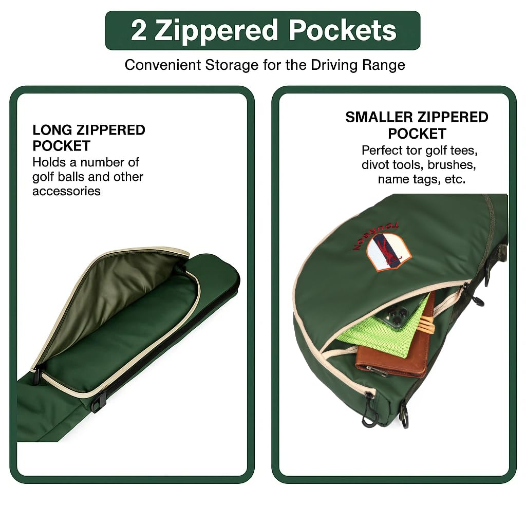 TOURBON Golf Bag Sunday Carry Golf Club Holder Case for Driving Range