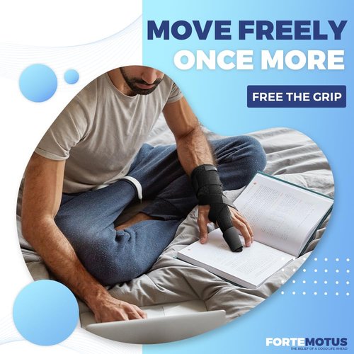 FORTEMOTUS Trigger Finger Splint, Adjustable One or Two Finger Splint Full Hand and Wrist Brace Support, Finger Immobilizer for Sprains, Discomfort Relief, Boxer Fracture Splint Black