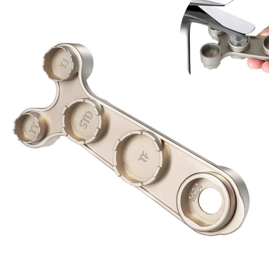 Tylola 11-in-1 Faucet Aerator Removal Tool – Universal Metal Aerator Wrench Key for TT, TJ, JR, STD, TF Recessed Sizes + M18 M20 M22 M24 M28 Threaded Housings – Ergonomic Handle, Rustproof Finish