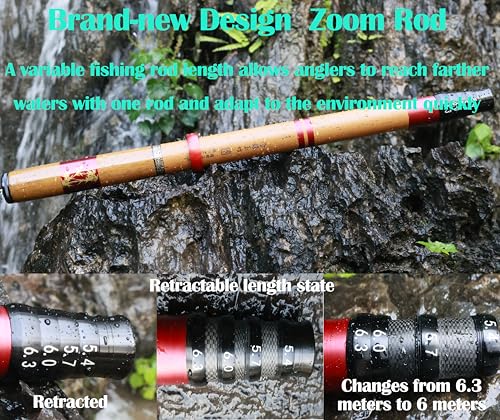 Mirrorever Carbon Fiber Tenkara Rod Kit 20.7ft Telescopic Fly Rod - Zoom Rod Kit