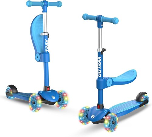 Gotrax KS3 Kids Kick Scooter - LED Lighted Wheels, Adjustable Height, Removable Seat | For Ages 2-8, Up to 110 Lbs