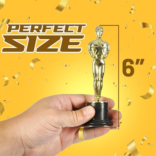 Bedwina Gold Trophy Awards - Pack of 36 Bulk Golden Statues for Winners & Appreciation Gifts