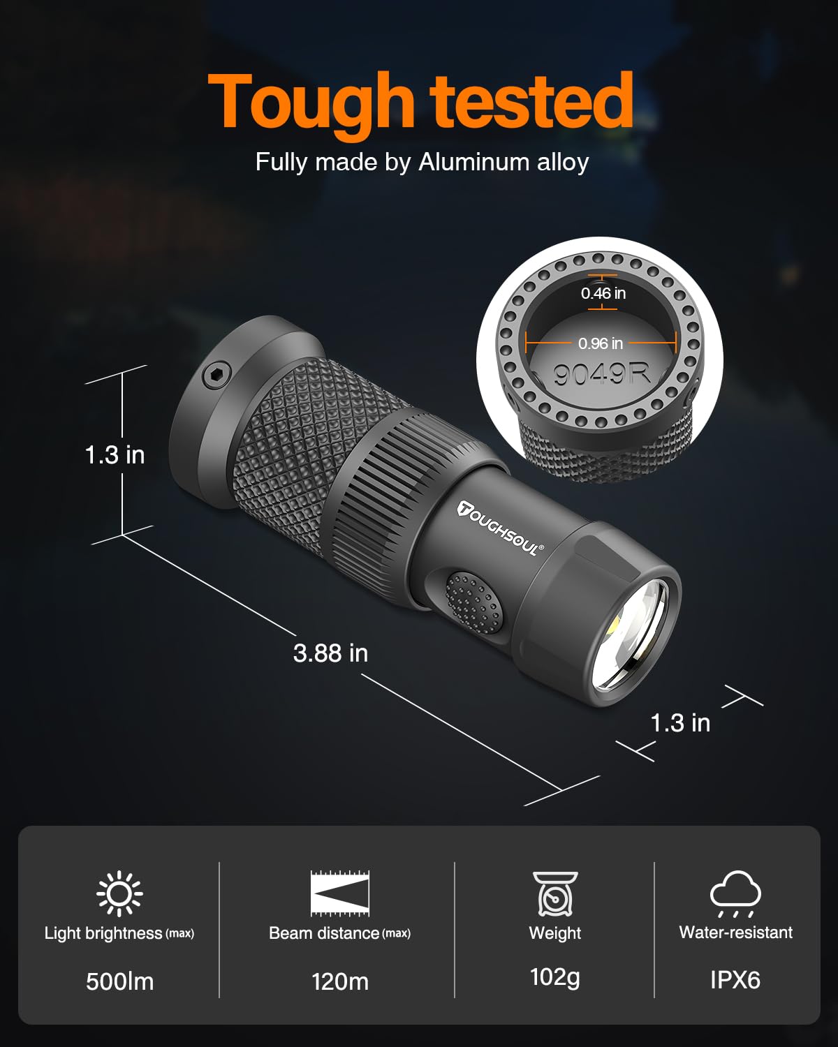 TOUGHSOUL Tactical Mag Tube Cap Flashlight 500 Lumen Max for Remington 870