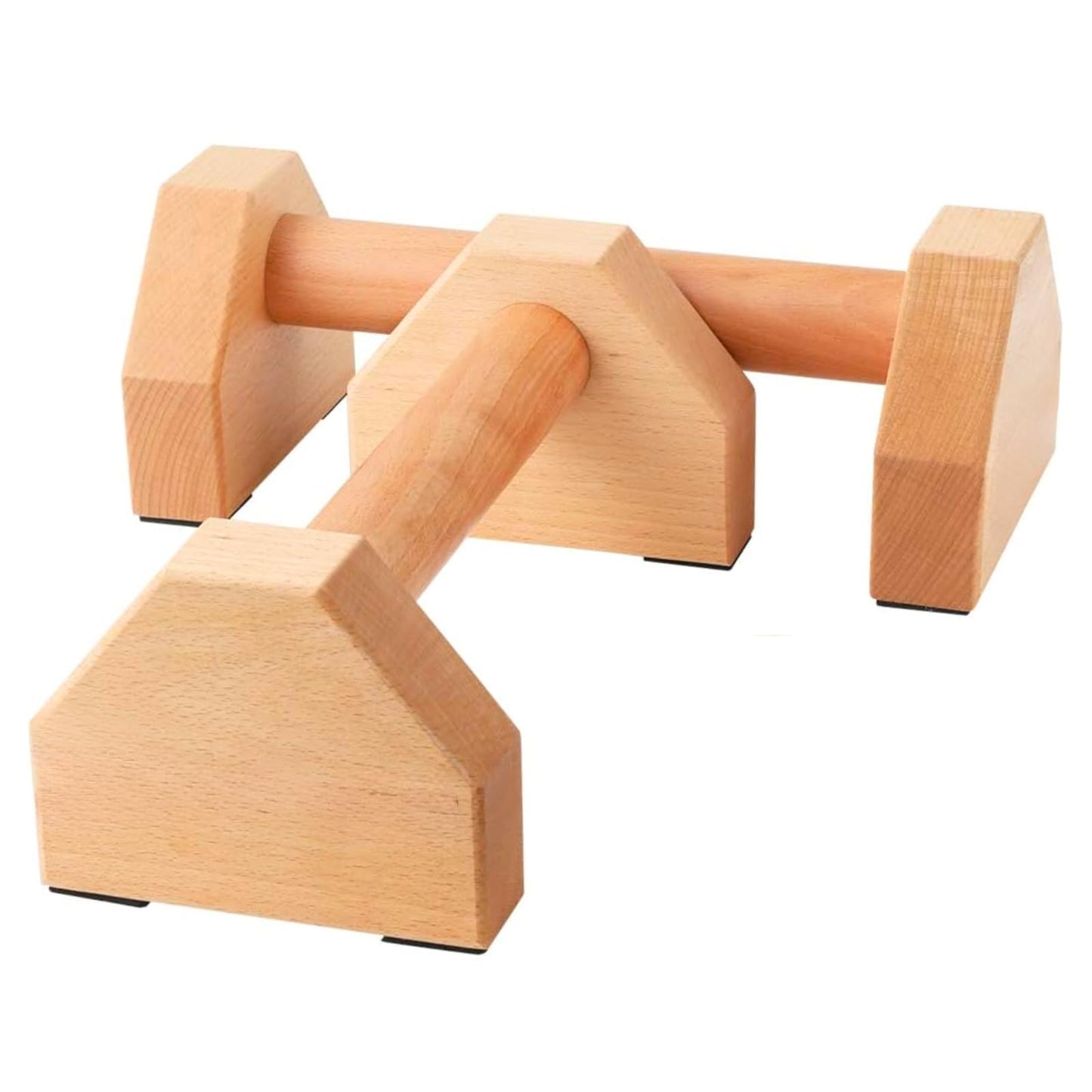 NuFit Premium Push Up Bars & Wooden Parallettes, Non-Slip Beech Wood Calisthenics Bars for Wrist Support, Push Up Stands for Home/Gym Dips & L-Sits, Pack of 2
