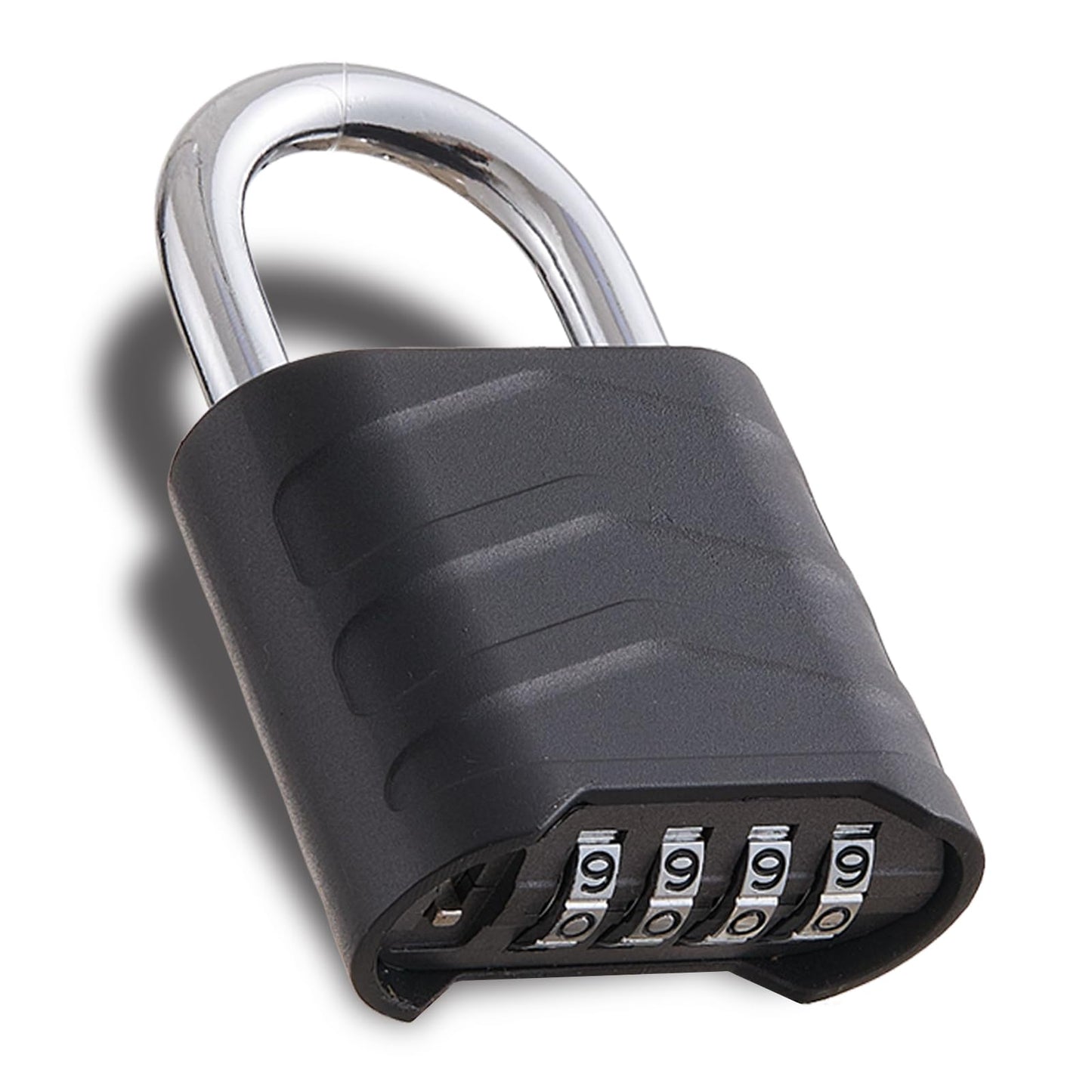 PYreek Combination Padlock Heavy Duty Locker Lock 4 Digit Padlock Gym Locker Locks for Fence Gate Storage Unit (Black, HD_10_3.5)