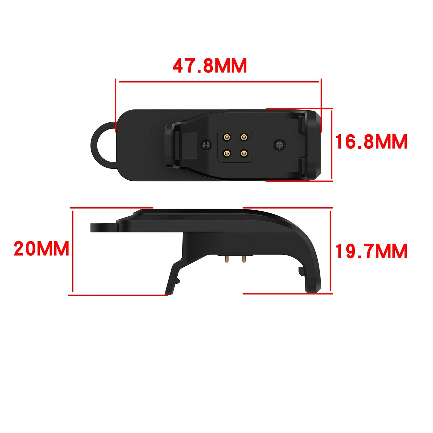 Charger Adapter Compatible for Garmin TT25 T20, Replacment Charging Clip Converter TypeC Dock for Garmin Alpha T20 TT25 Dog Training Collar (Black&Black)