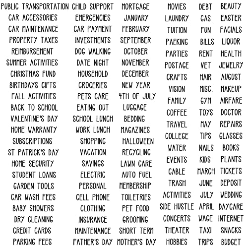 128 Cash Envelope Label Stickers for Budget Planning - Vinyl Stickers
