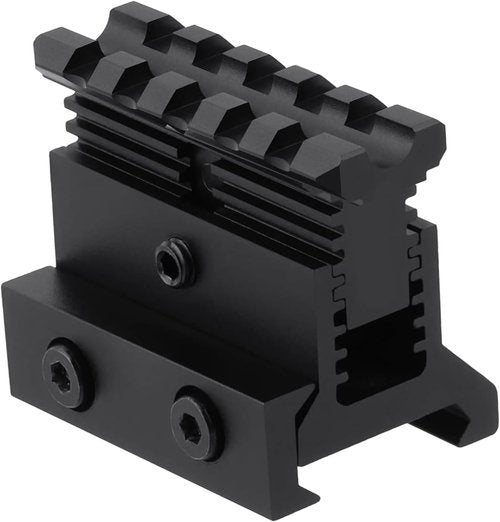 360 Tactical Picatinny Riser Mount Adjustable Height Lockdown Series with Quick Release, 1.57" L | 5 Slots, Raise 0.9-1.2 inches, Scalloped Picatinny Slots (PO1 | Quick Release, 1.57" L|5)