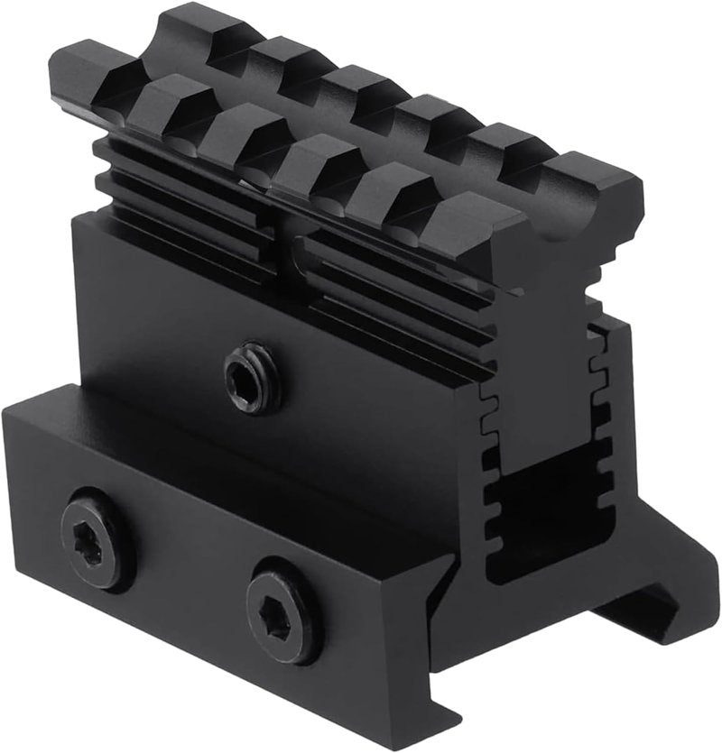 Gotical Picatinny Riser Mount Adjustable Height Lockdown Series with Quick Release - L | 5 Slots, Raise 0.9-1.2 inches, Scalloped Picatinny Slots for Scopes | PO1 | Quick Release, 1.57" L|5