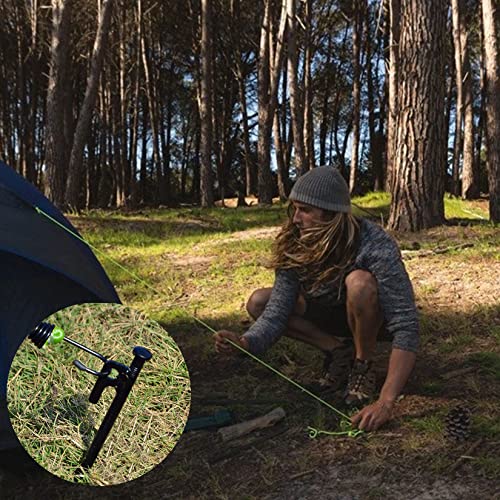 Heavy Duty Steel Tent Stakes - 4 Pack, 8 Inch Unbreakable